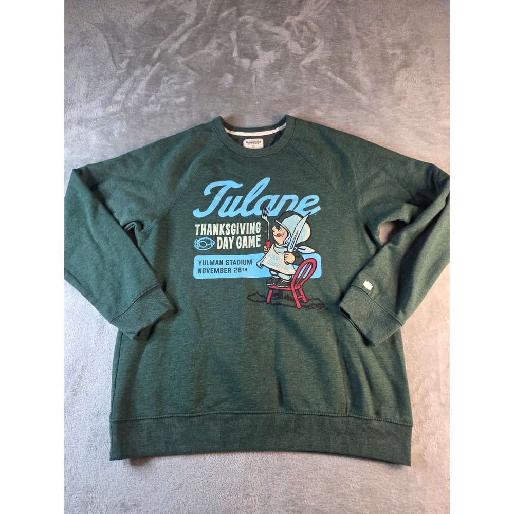 Homefield Sweatshirt Mens XL Green Tulane Thanksgiving Day Game Yulman Stadium